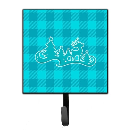 Jensendistributionservices Christmas Tree Reindeer Blue Leash or Key Holder MI1719356